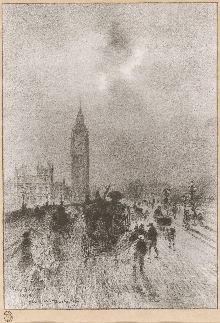 La Torre del Reloj Victoria, Londres de Felix Hilaire Buhot