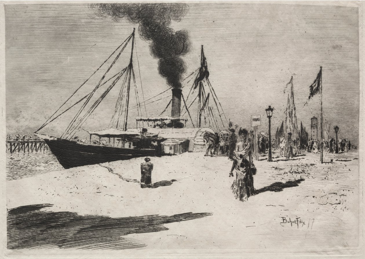 El muelle en Trouville de Felix Hilaire Buhot