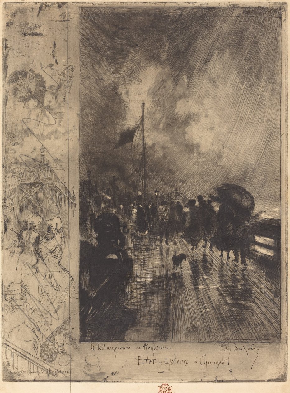 Un Desembarco en Inglaterra, 1879 de Felix Hilaire Buhot