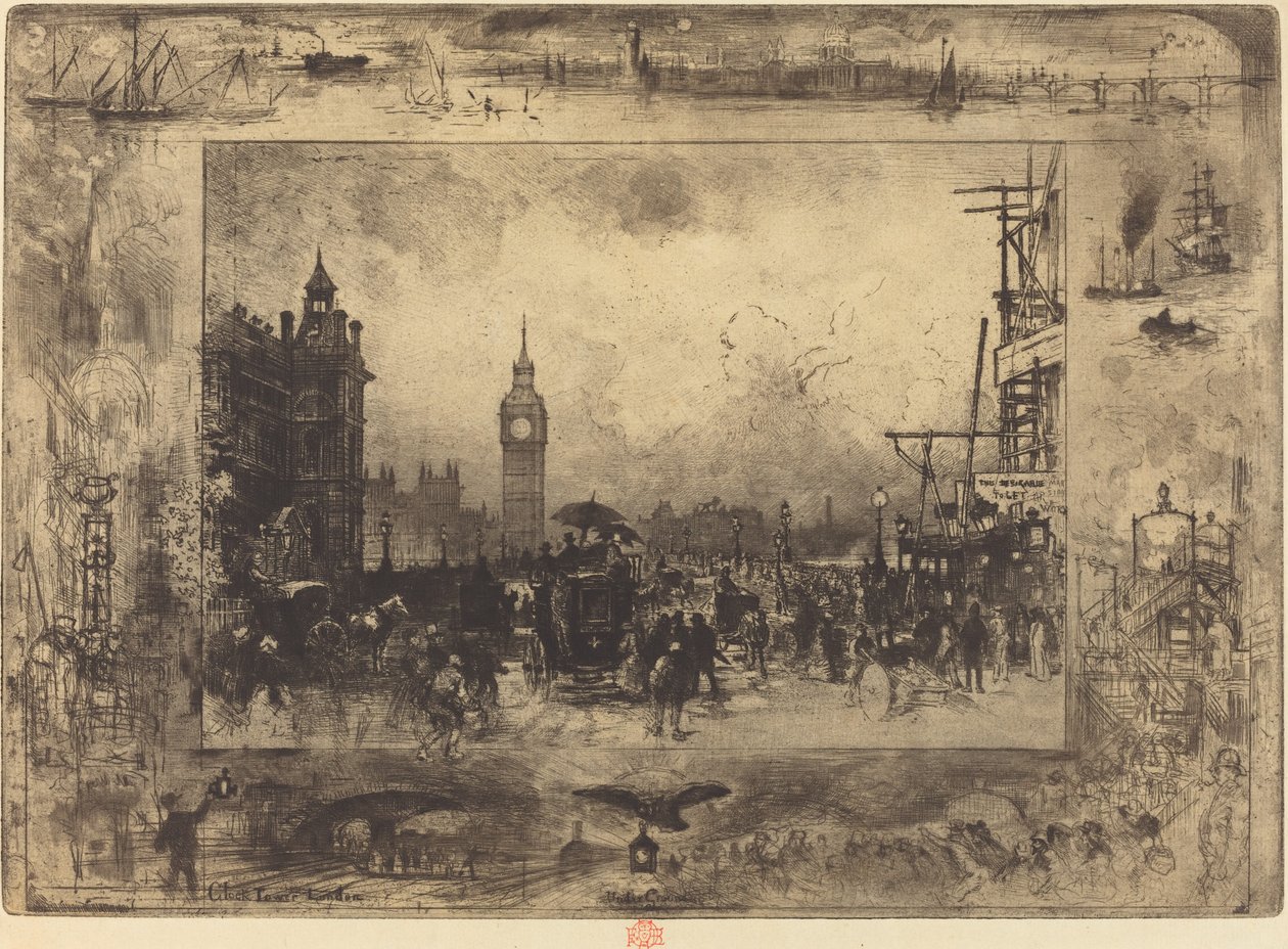 Puente de Westminster, 1884 de Felix Hilaire Buhot