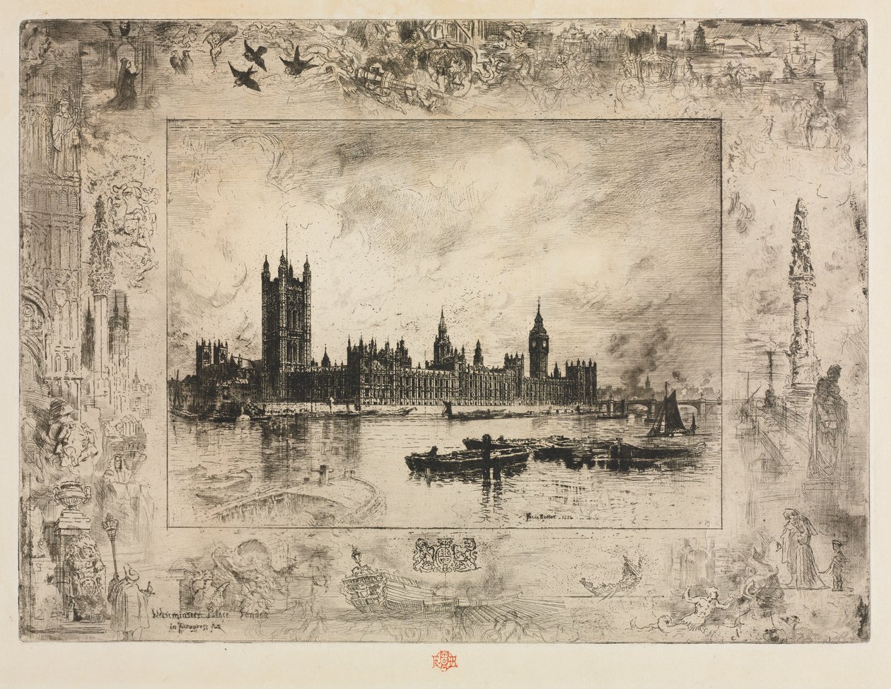 Westminster Place, 1884 de Felix Hilaire Buhot