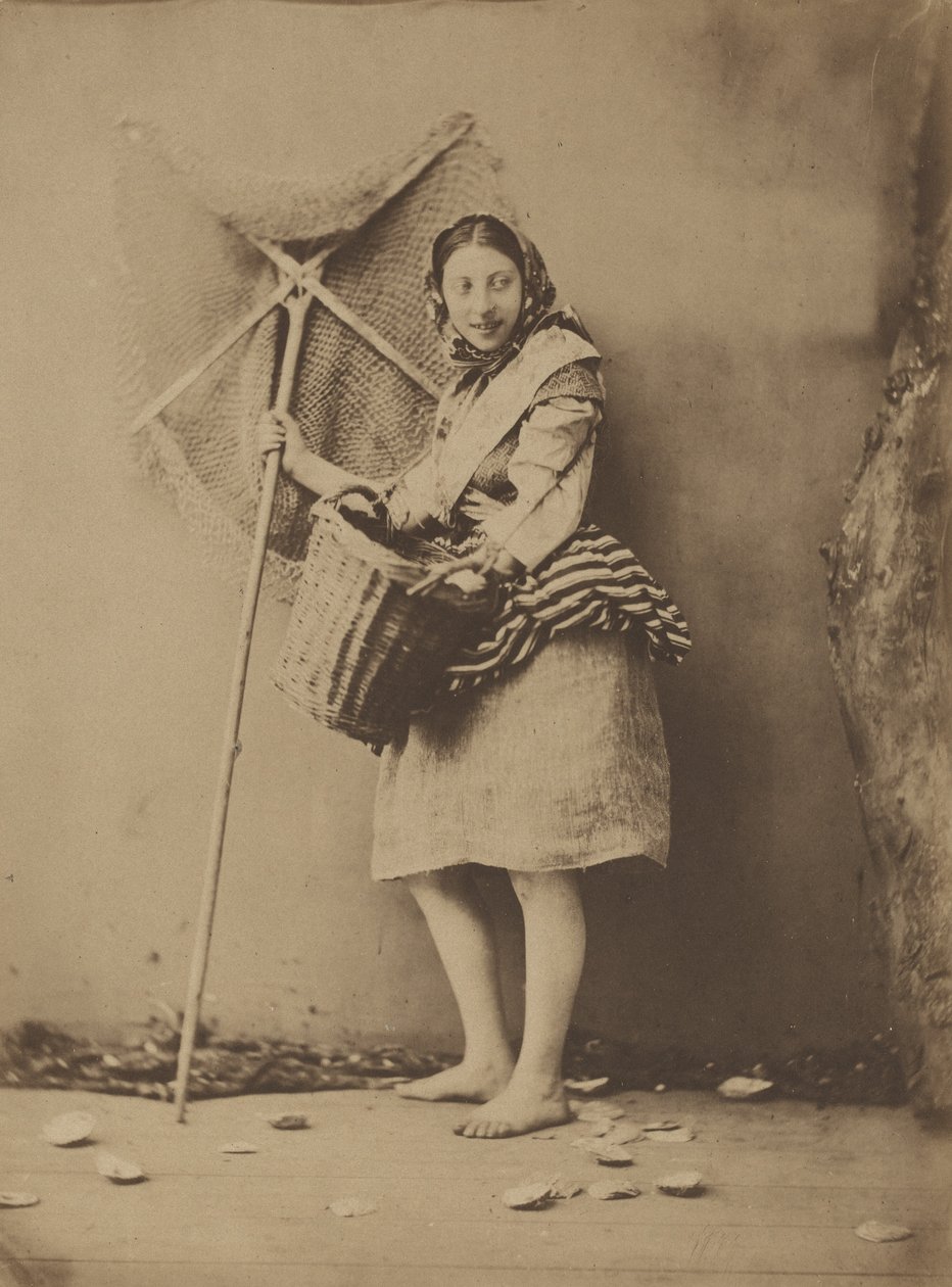 Una pescadora de gambas,c. 1854 (foto) de Félix Jacques Antoine Moulin