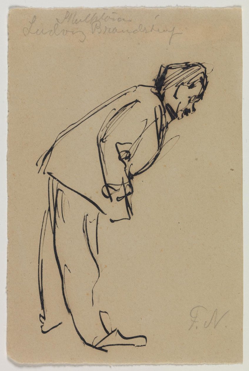 Retrato de Ludvig Brandstrup, inclinado hacia adelante de Felix Nylund