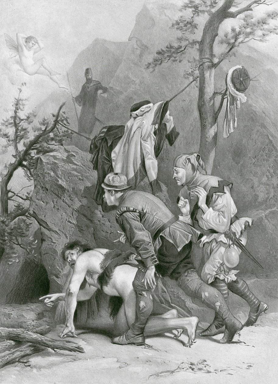 La Tempestad. Acto IV, Escena I (grabado) de Felix Octavius Carr (after) Darley