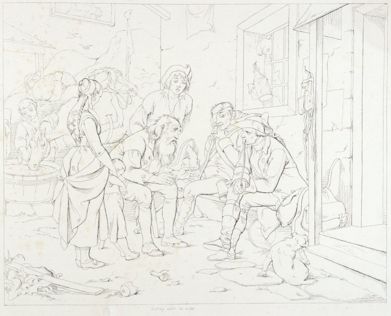 (Rip Van Winkle, ilustración) Rip contando su fabulosa historia de Felix Octavius Carr Darley