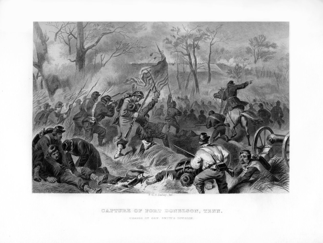 Carga de la División del General Smith, Captura de Fort Donelson, Tennessee, 1862-1867 de Felix Octavius Carr Darley