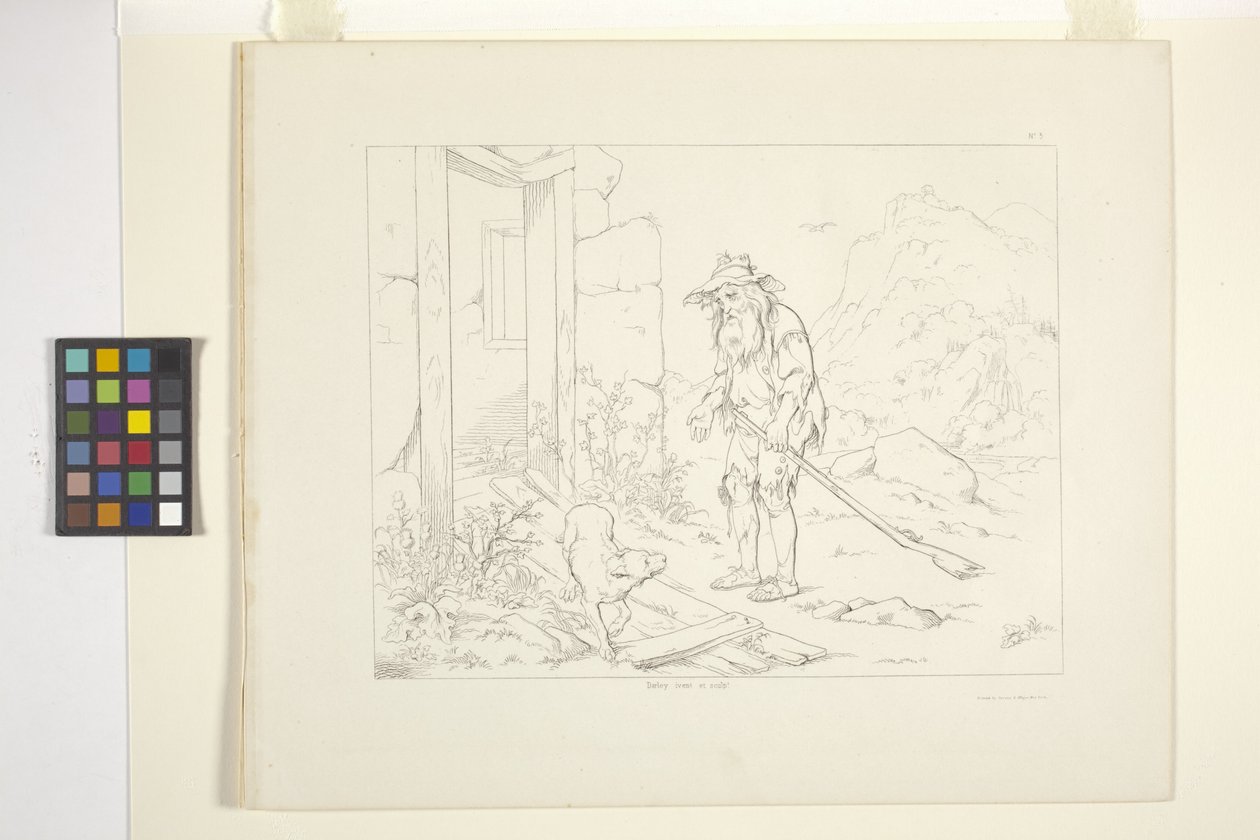 Ilustraciones de Rip Van Winkle, Lámina 5 (litografía) de Felix Octavius Carr Darley