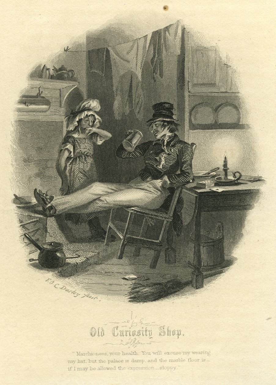 La tienda de antigüedades - La marquesa y el Sr. Swiveller de Felix Octavius Carr Darley