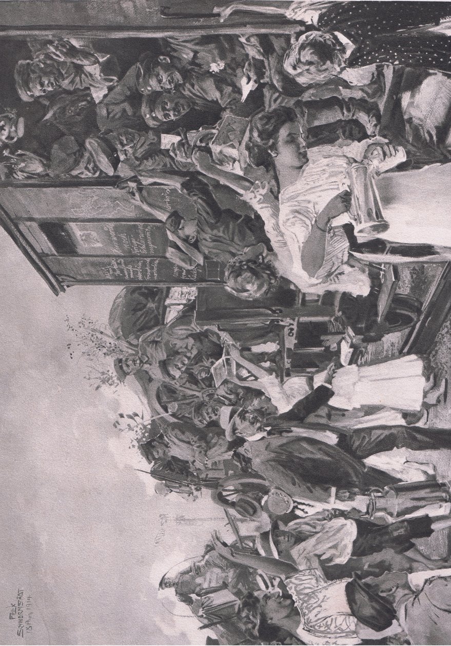 Al frente, ilustración de Hindenburg publicado por Daterlandischer Derlag C U Weller Berlín de Felix Schwormstadt