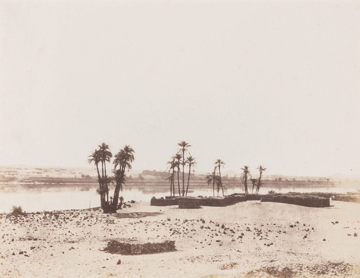 Dakkeh, Village et Rives du Nil (Pueblo y orillas del Nilo, Dakkeh),1851-1852 (foto) de Félix Teynard