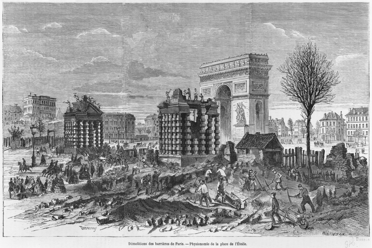 Demolición de las barreras de París, Arco de Triunfo y Place de l