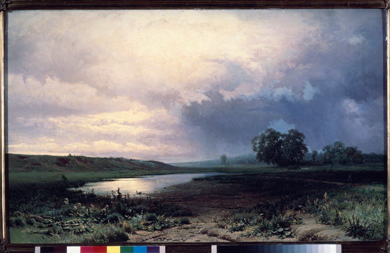 Prairies inondees (Pradera inundada) - Pintura de Fyodor Alexandrovich Vasilyev (Feodor Alexandrovich, Fiodor Alexandrovitch Vassiliev) (1850-1873), huile sur toile de Feodor Alexandrovich Vassiliev