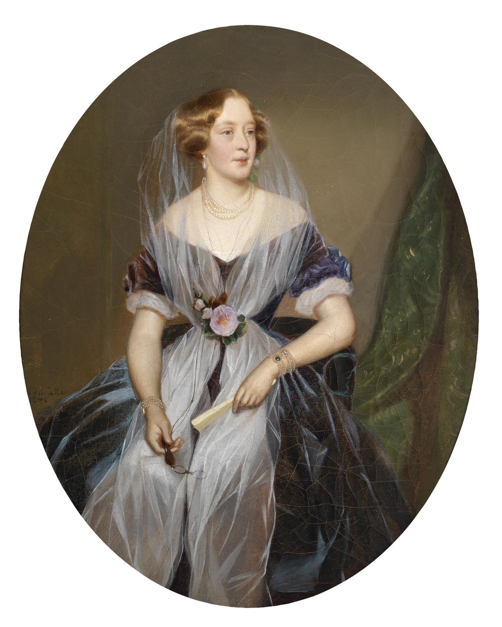 Retrato de una dama noble de Ferdinand Georg Waldmuller