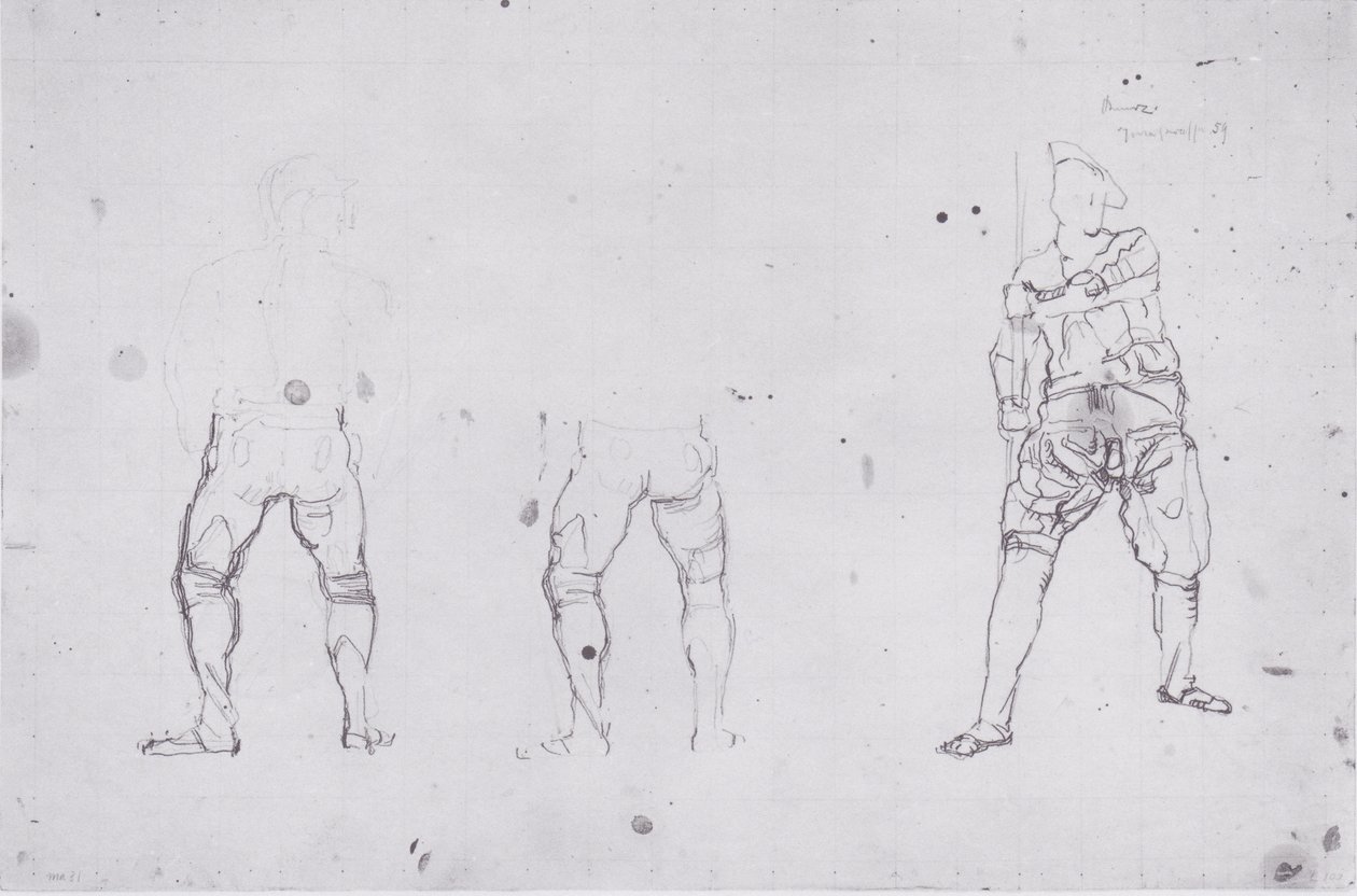 Figuras de guerreros de frente y de espaldas de Ferdinand Hodler