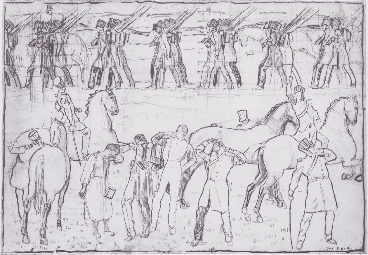 La partida de los estudiantes alemanes a la guerra de liberación de 1813 de Ferdinand Hodler