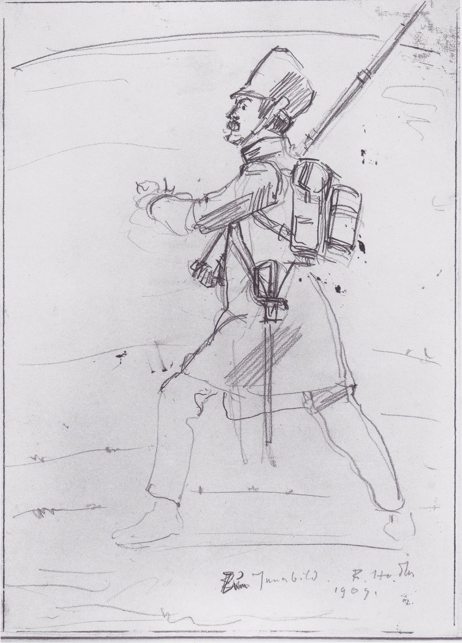 Fusilero marchando hacia la izquierda de Ferdinand Hodler