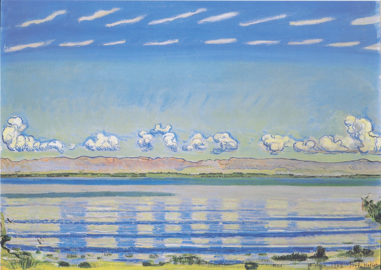 Paisaje rítmico en el lago de Ginebra de Ferdinand Hodler