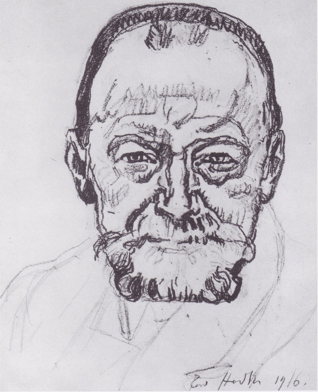 Estudio de autorretrato de Ferdinand Hodler