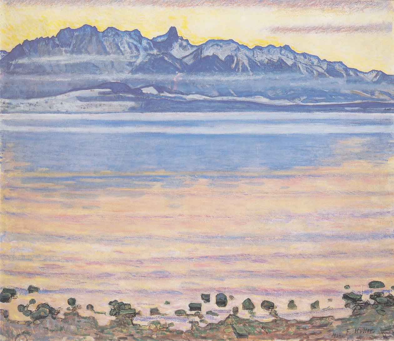 Lago de Thun con la cadena de Stockhorn de Ferdinand Hodler