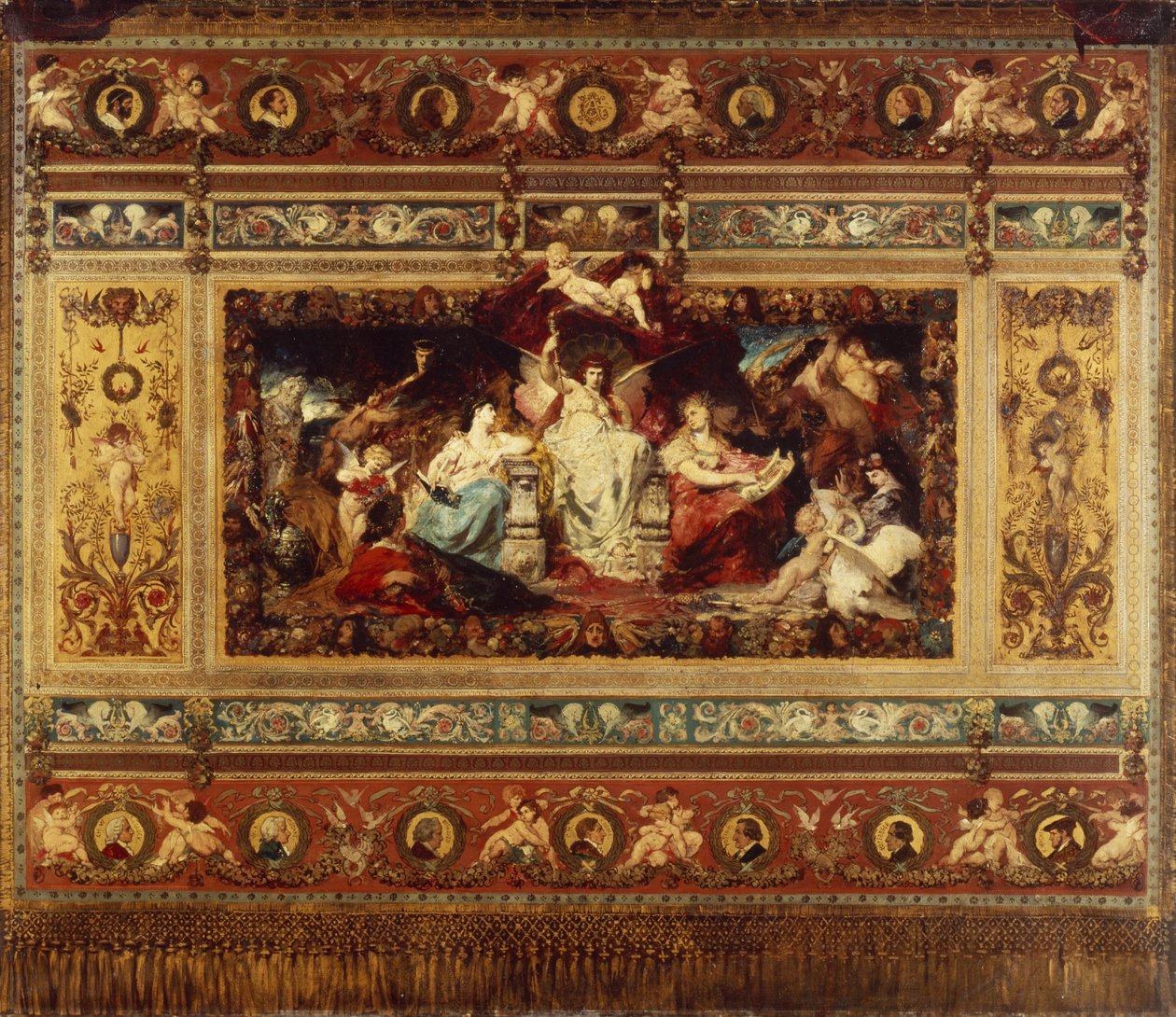 Diseño para el telón de la ópera de Dresde, 1876 de Ferdinand Keller