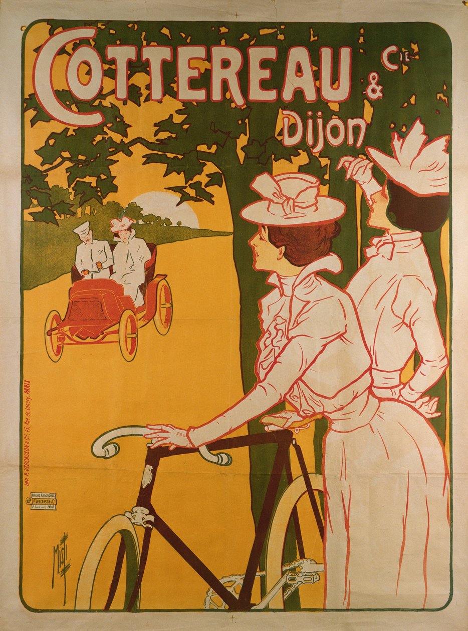 Póster publicitario de bicicletas Cottereau y Dijon de Ferdinand Misti Mifliez