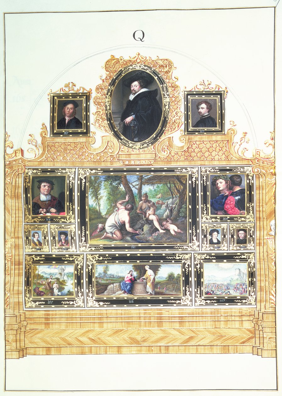 Libro I f.Q Inventario pintado de la colección del emperador Carlos VI en la Stallburg, Viena, 1720-30 de Ferdinand Storffer or Astorffer