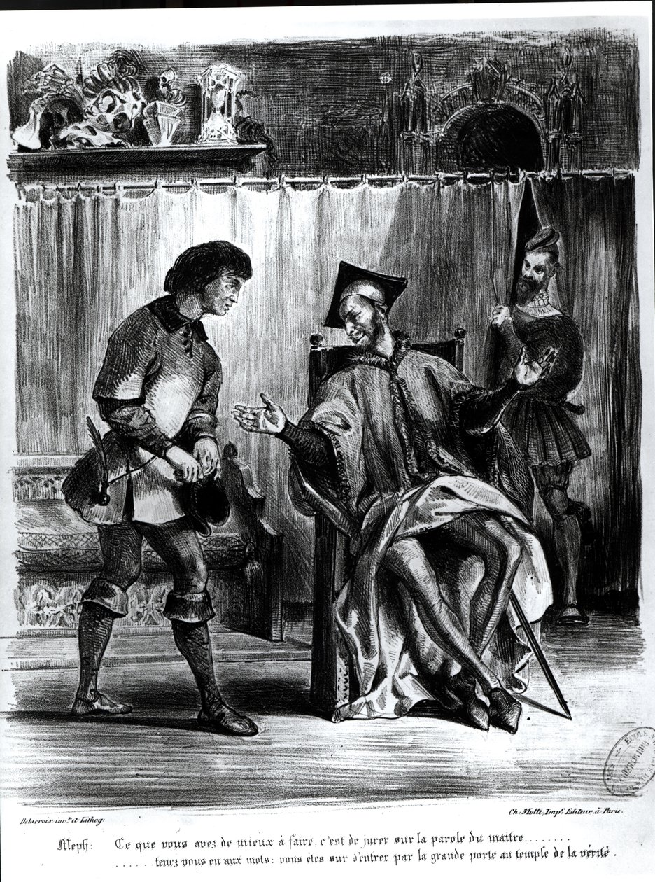 Mefistófeles y el alumno, de Fausto de Goethe (ilustración) de Ferdinand Victor Eugene Delacroix