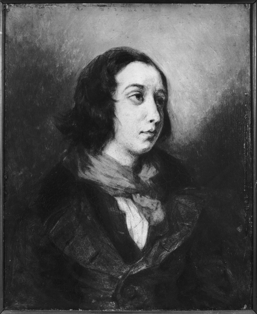 Retrato de George Sand, 1838 de Ferdinand Victor Eugene Delacroix