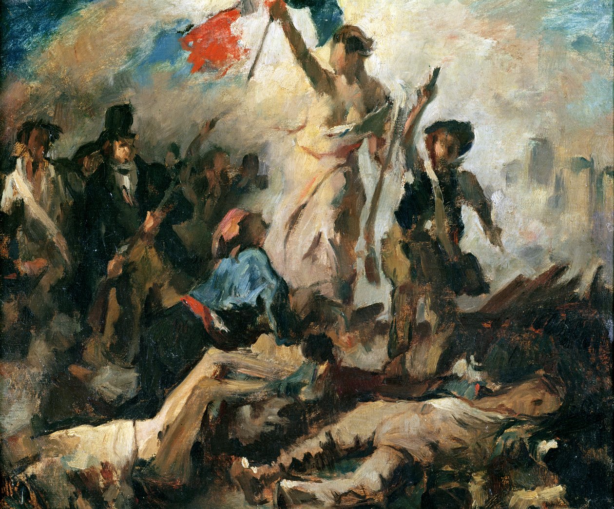 Estudio para La Libertad Guiando al Pueblo de Ferdinand Victor Eugene Delacroix