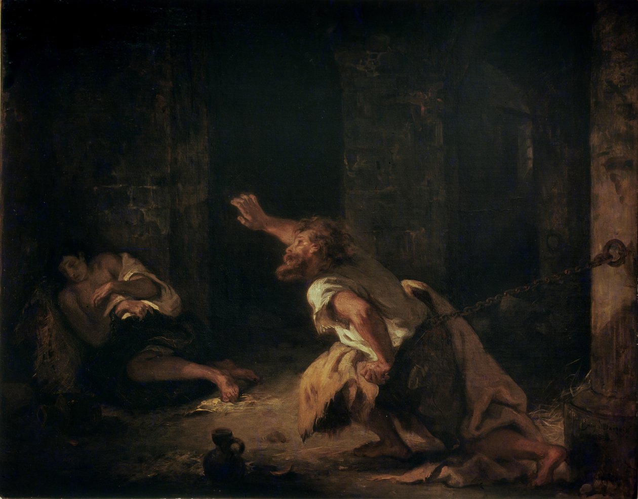 El Prisionero de Chillon, 1834 de Ferdinand Victor Eugene Delacroix