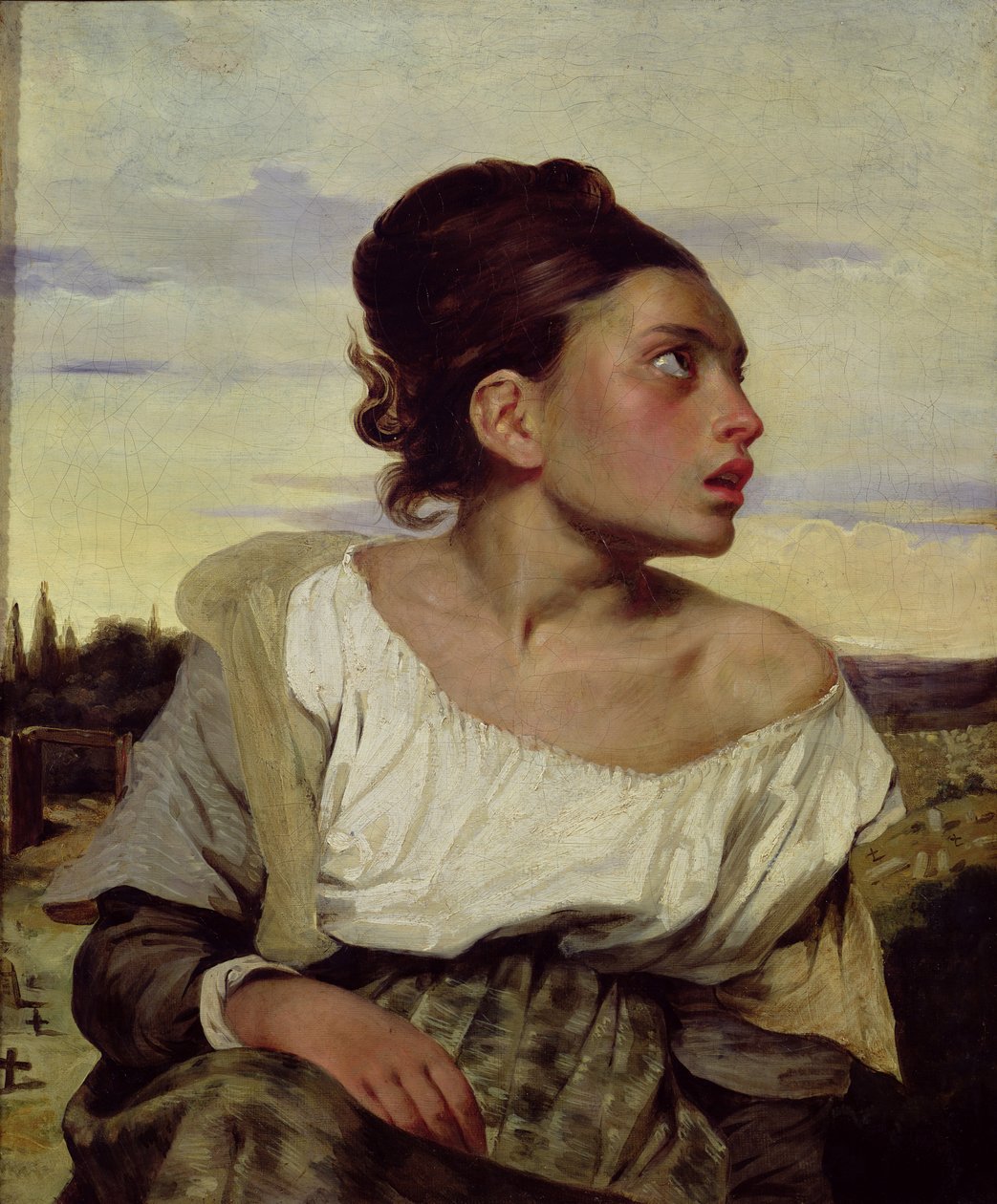 Joven huérfano en el cementerio, 1824 de Ferdinand Victor Eugene Delacroix