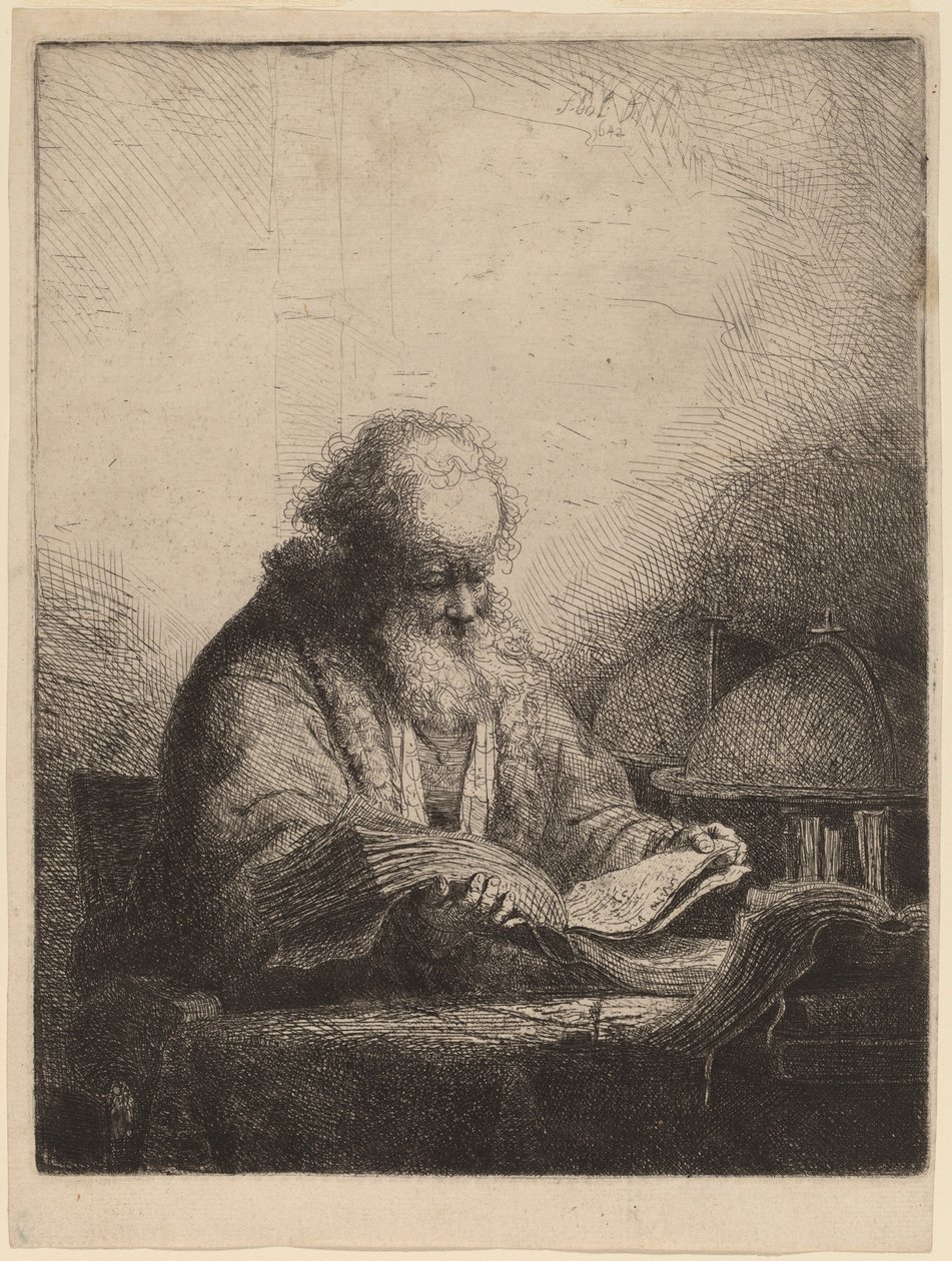 Un anciano leyendo de Ferdinand Bol