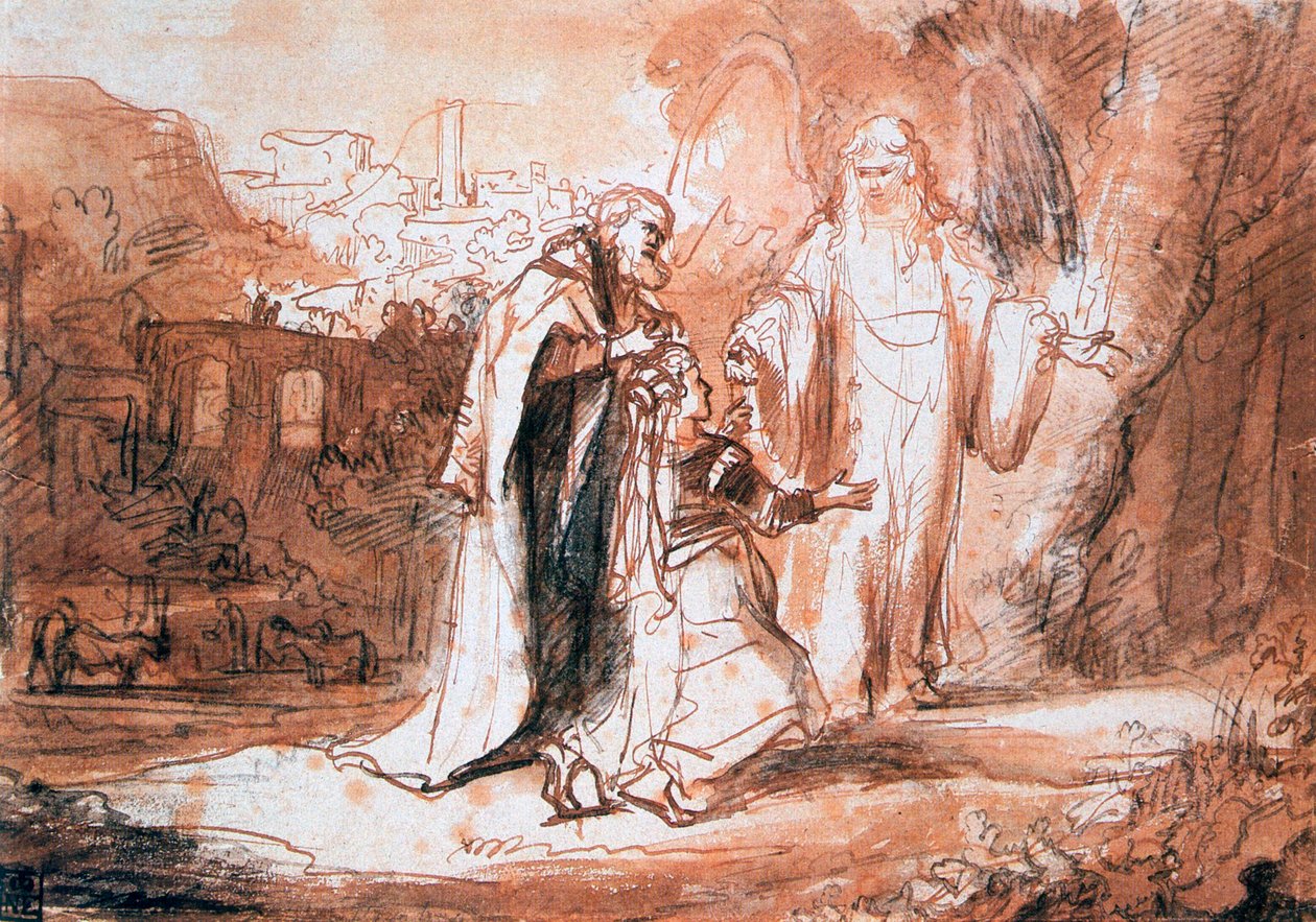 Un ángel del Señor apareció a la esposa de Manoa de Ferdinand Bol