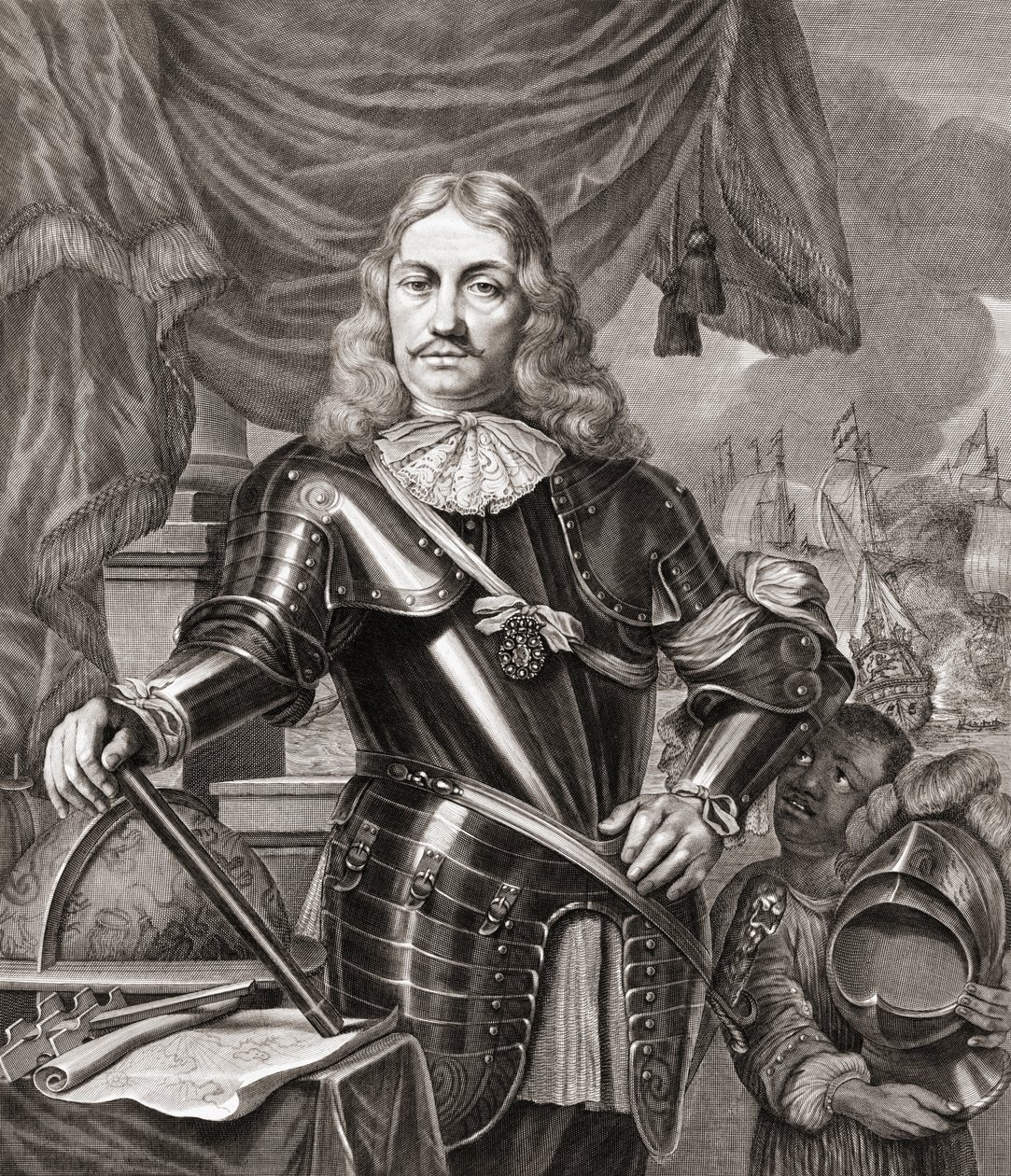 Cornelis Maartenszoon Tromp, después de un grabado de Lambert Visscher de una pintura de Ferdinand Bol de Ferdinand Bol