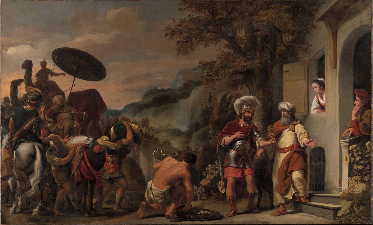 Eliseo rechaza los regalos de Naamán de Ferdinand Bol
