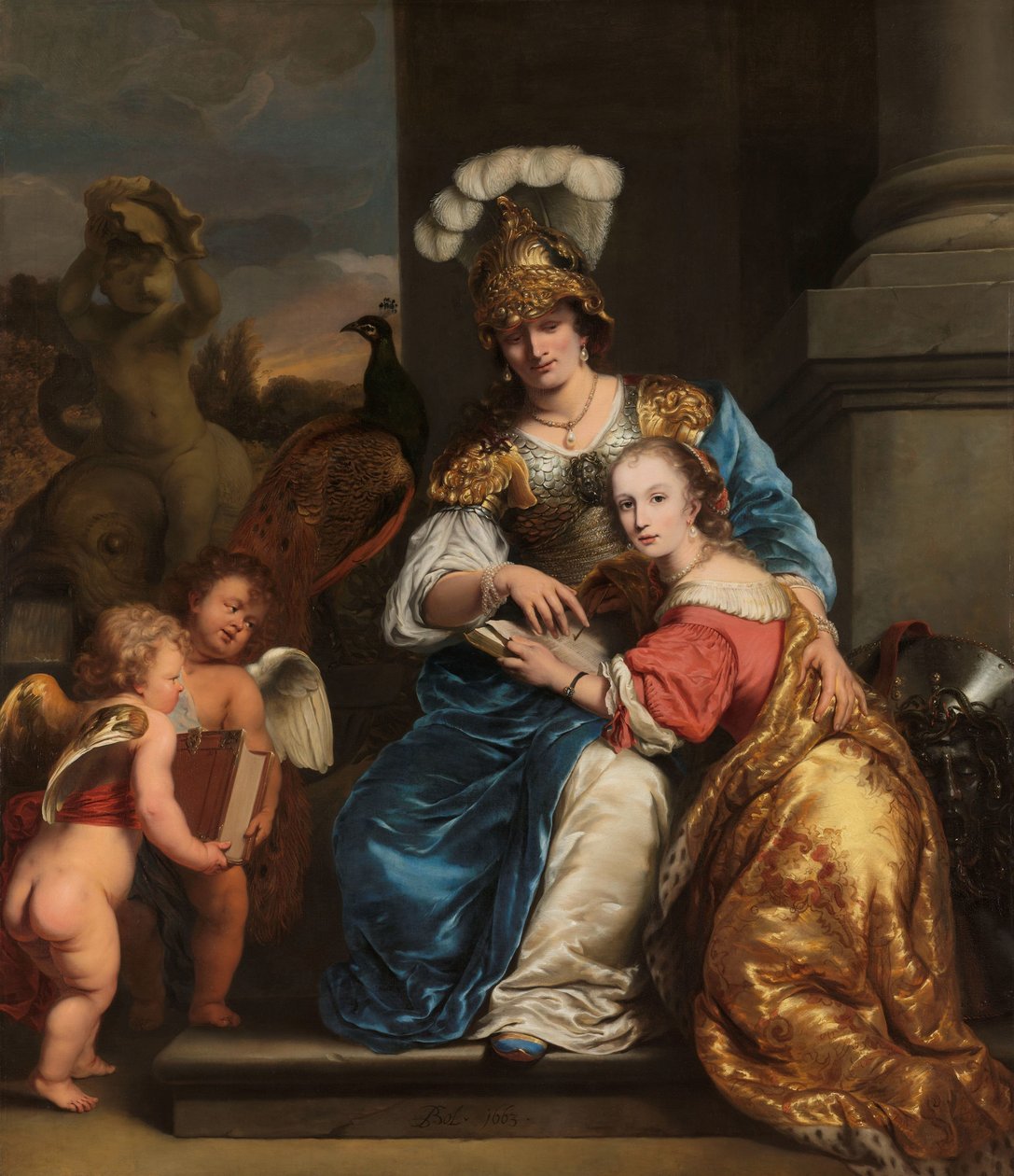 Margarita Trip como Minerva, instruyendo a su hermana Anna Maria Trip
Alegoría de la educación: Margarita Trip (1640-1714) enseñando a su hermana Anna Maria Trip (1652-1681) de Ferdinand Bol