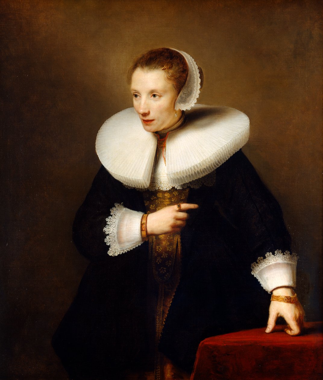 Retrato de una mujer desconocida, c.1642-44 (óleo sobre lienzo) de Ferdinand Bol