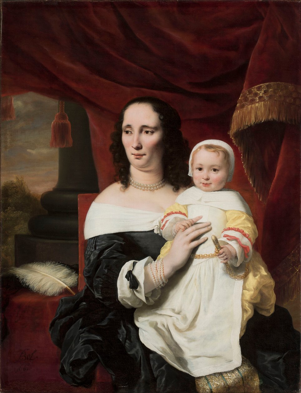 Retrato de Johanna de Geer-Trip con su hija Cecylia de Ferdinand Bol