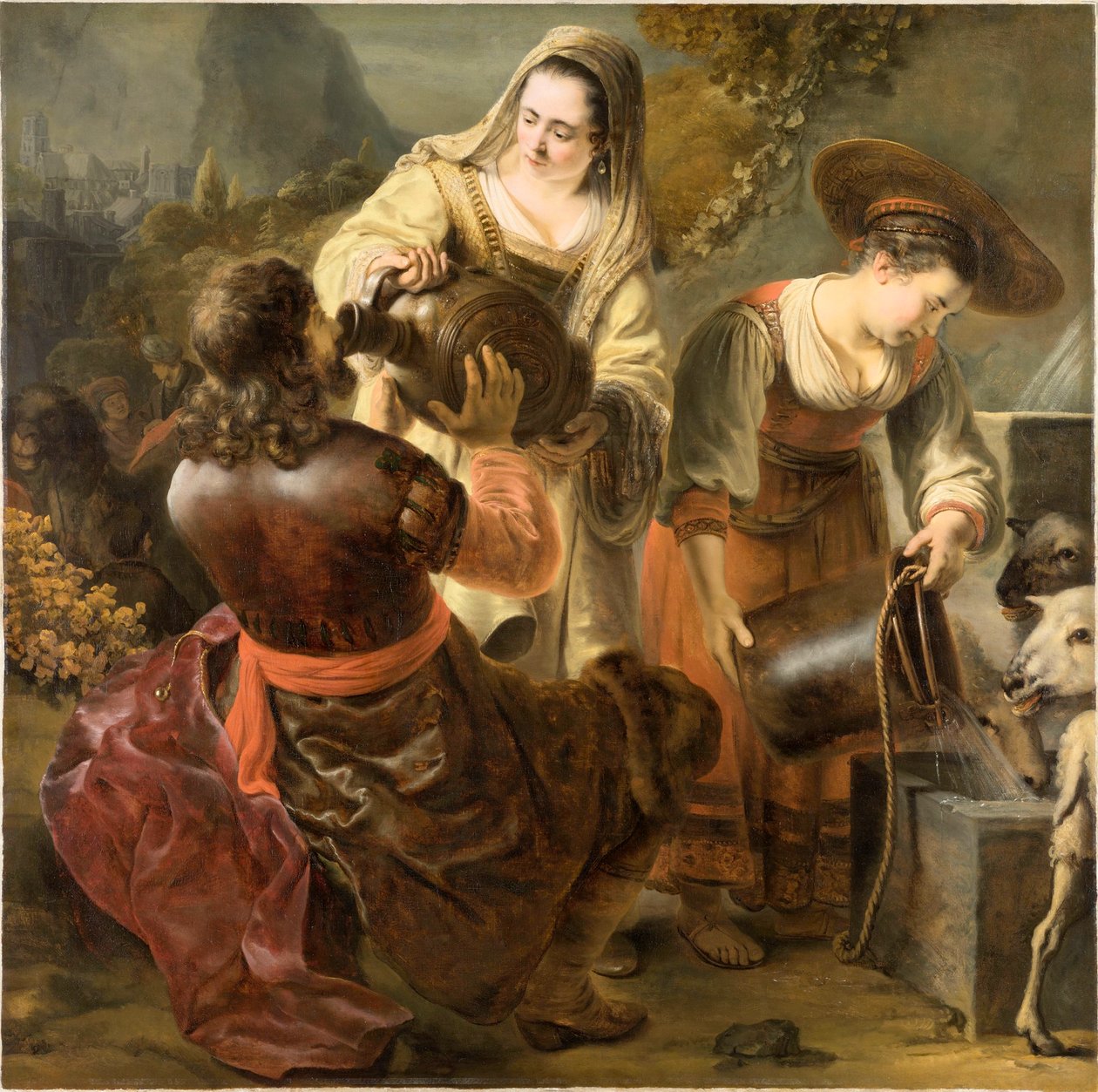 Rebeca y Eliezer en el pozo de Ferdinand Bol