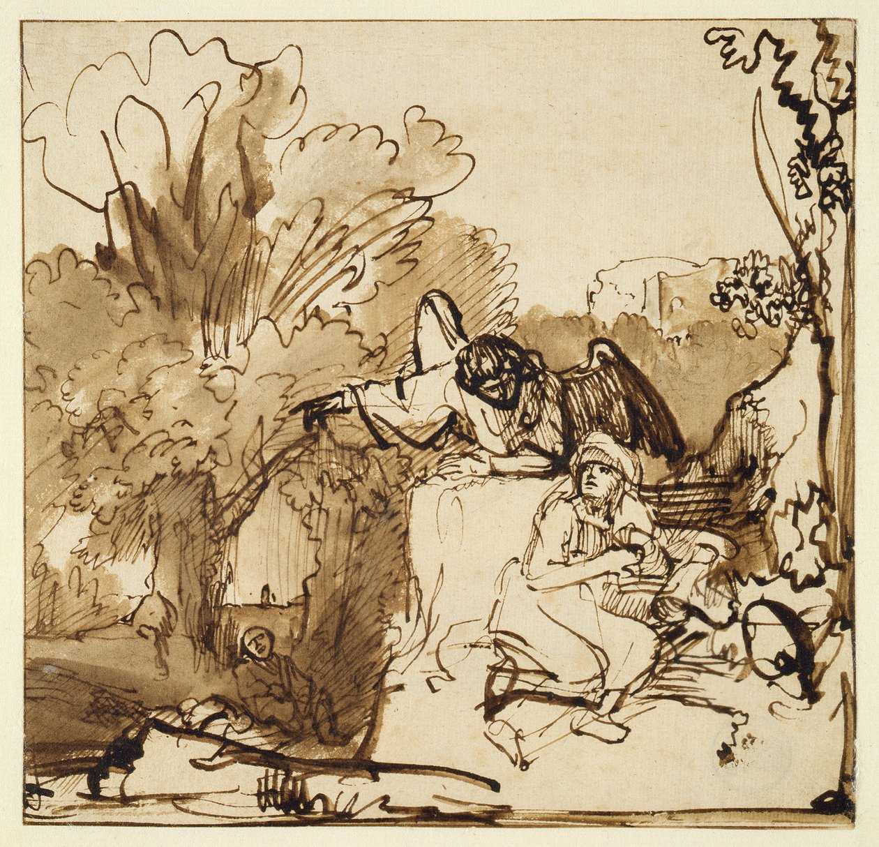 El Ángel Apareciendo a Agar e Ismael de Ferdinand Bol