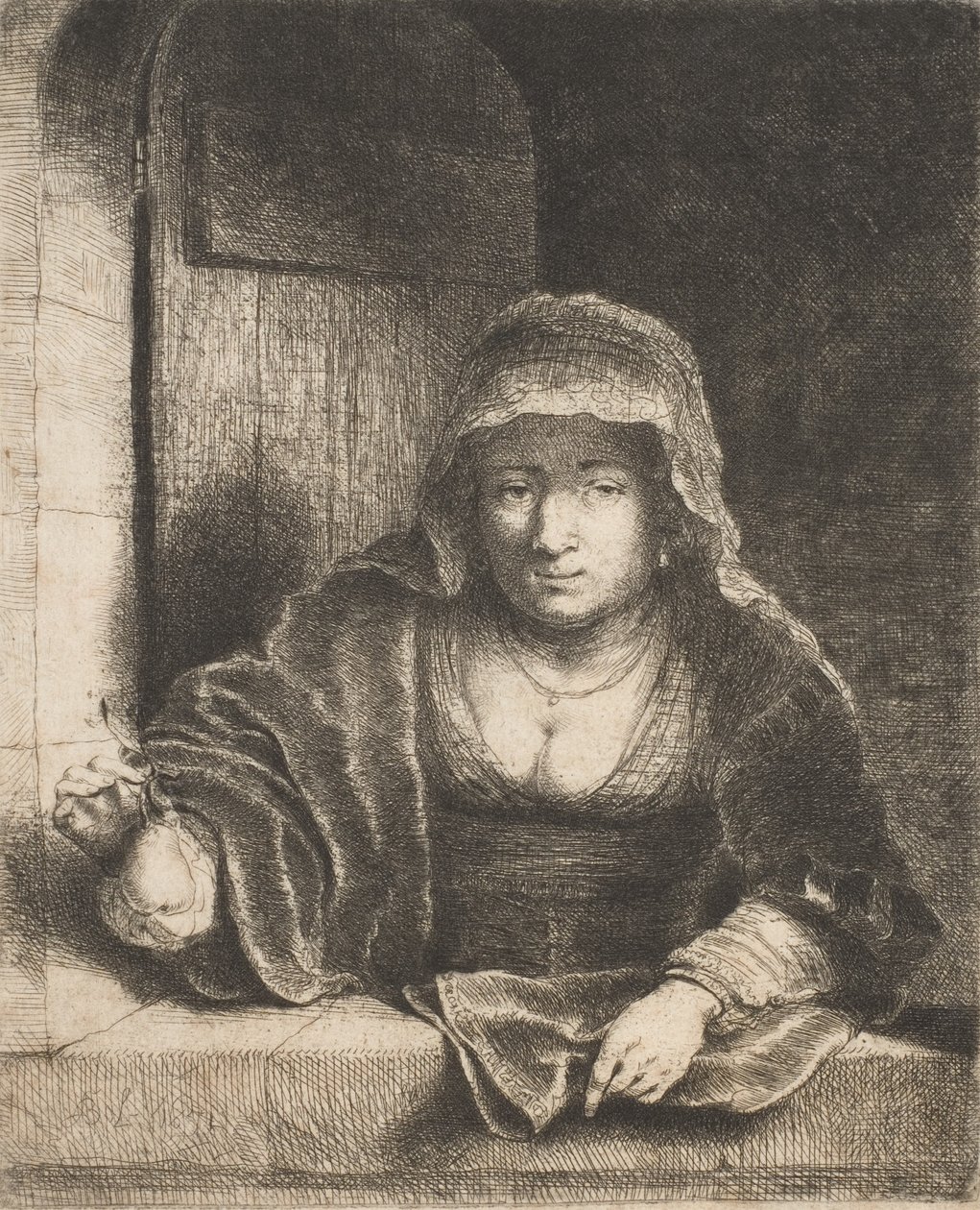 Mujer con una pera de Ferdinand Bol