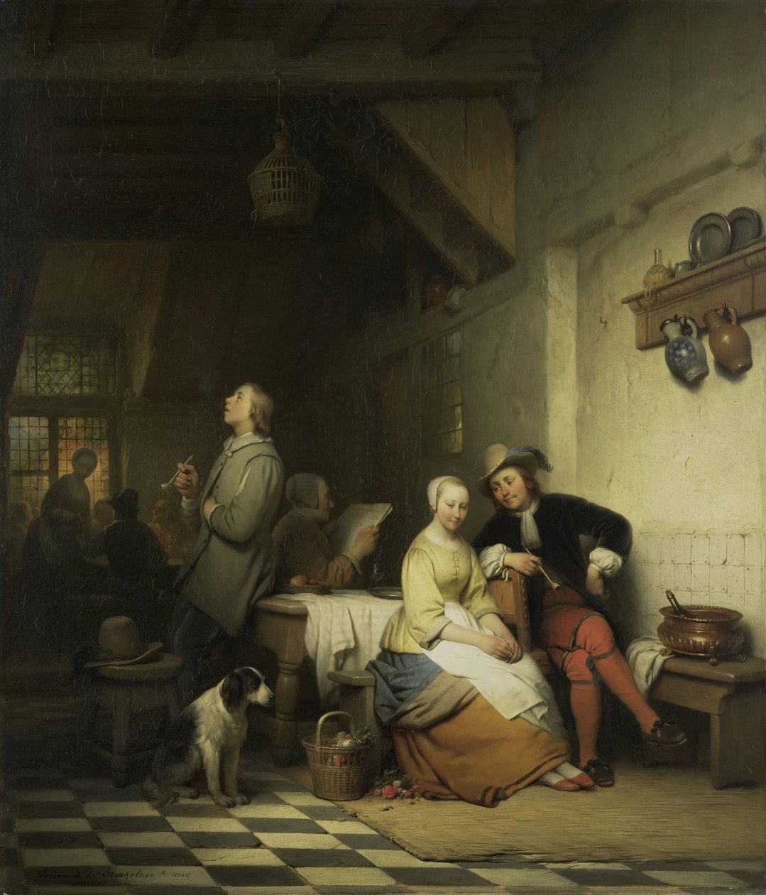 Interior de una posada, con figuras en traje del siglo XVII de Ferdinand De Braekeleer (I)