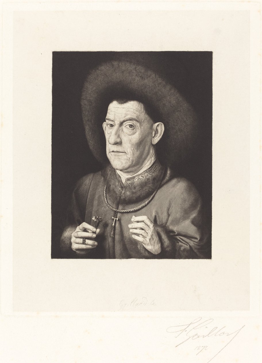 El hombre con el clavel de Ferdinand Gaillard after Jan van Eyck