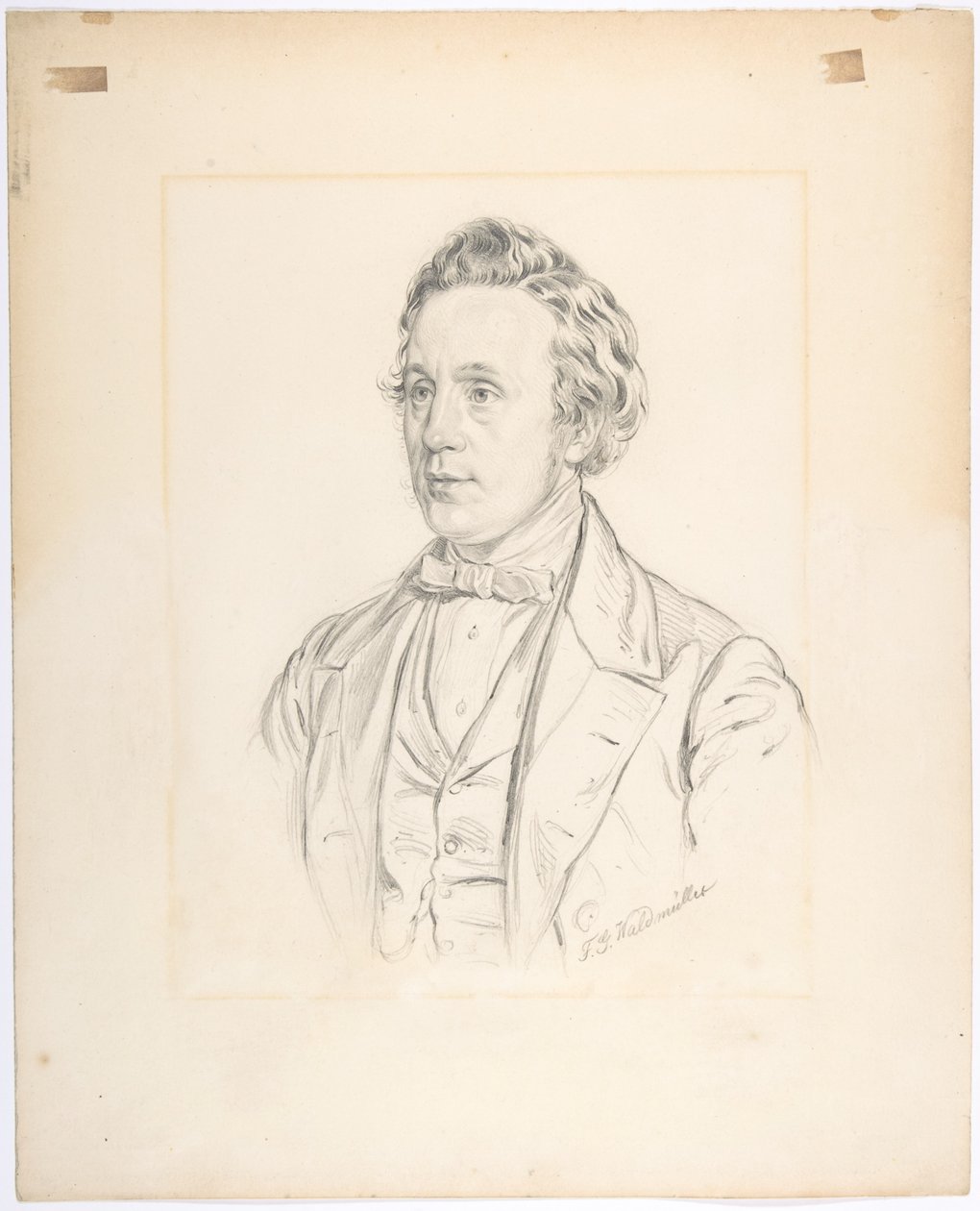 Retrato de Franz Jauner (Viena, 1832-1900, Viena), director de teatro y actor en Viena de Ferdinand Georg Waldmüller