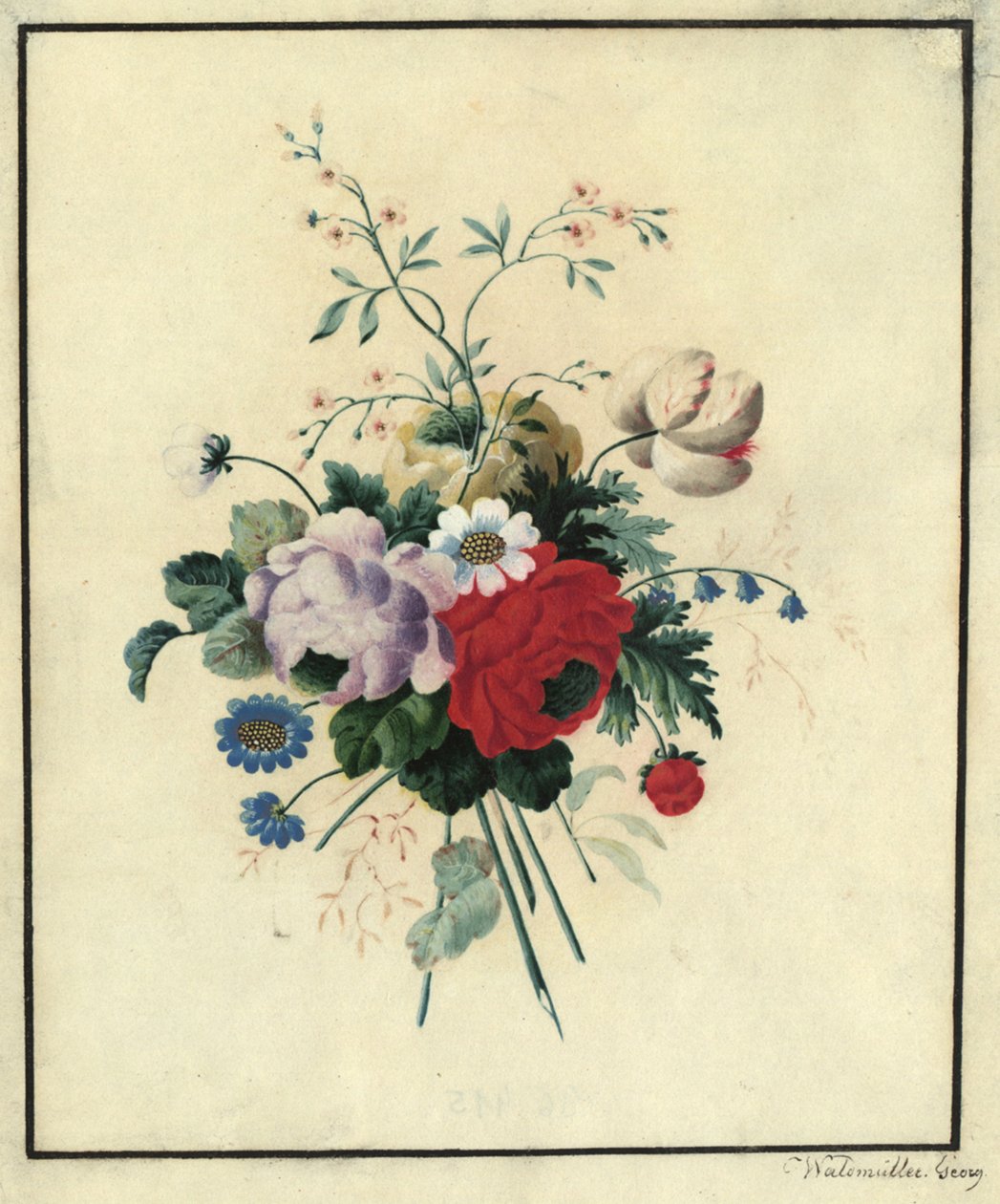 Rosas, tulipanes, margaritas de Ferdinand Georg Waldmüller