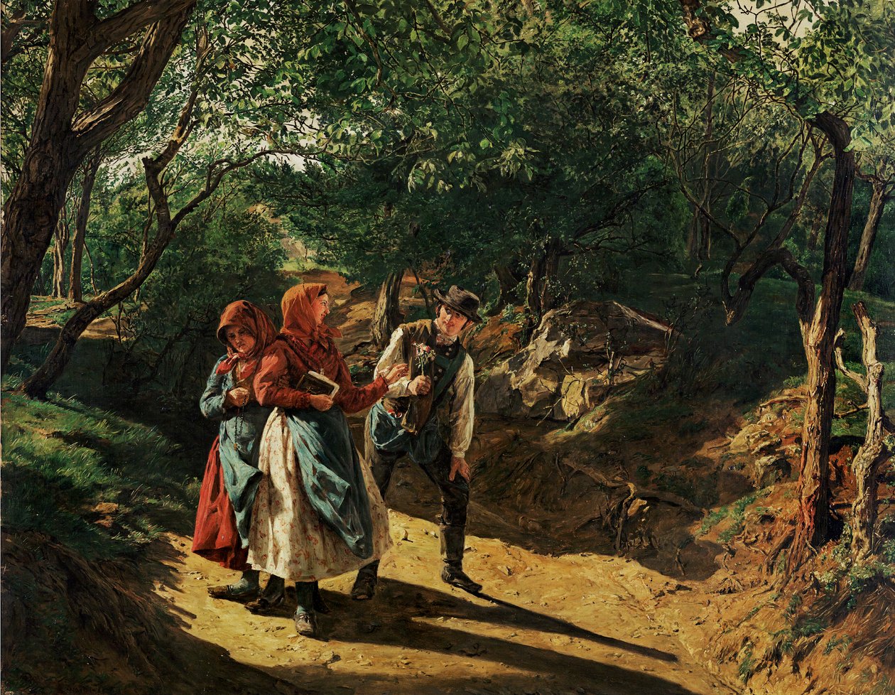 Encuentro en el bosque de Ferdinand Georg Waldmuller