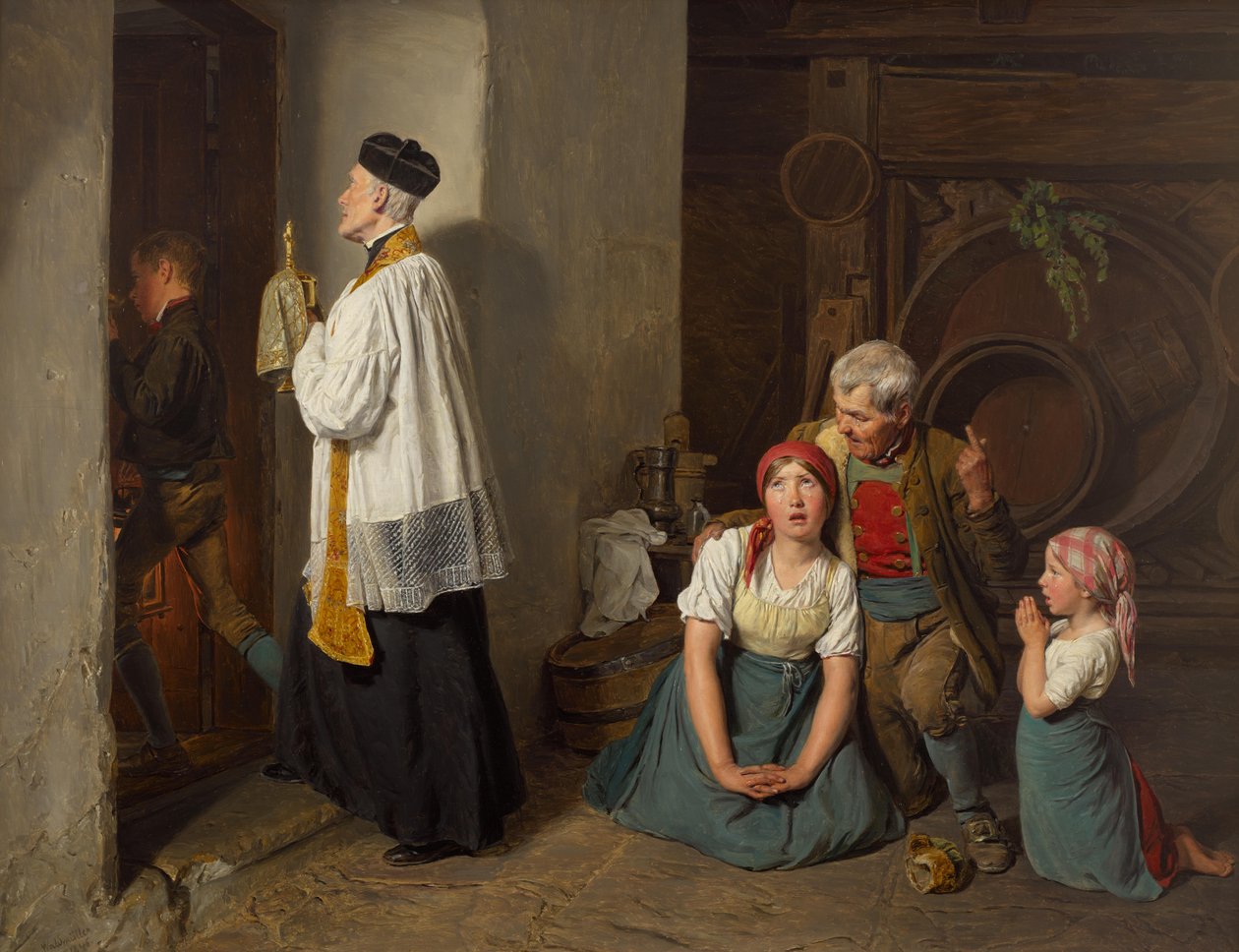 La extremaunción de Ferdinand Georg Waldmuller
