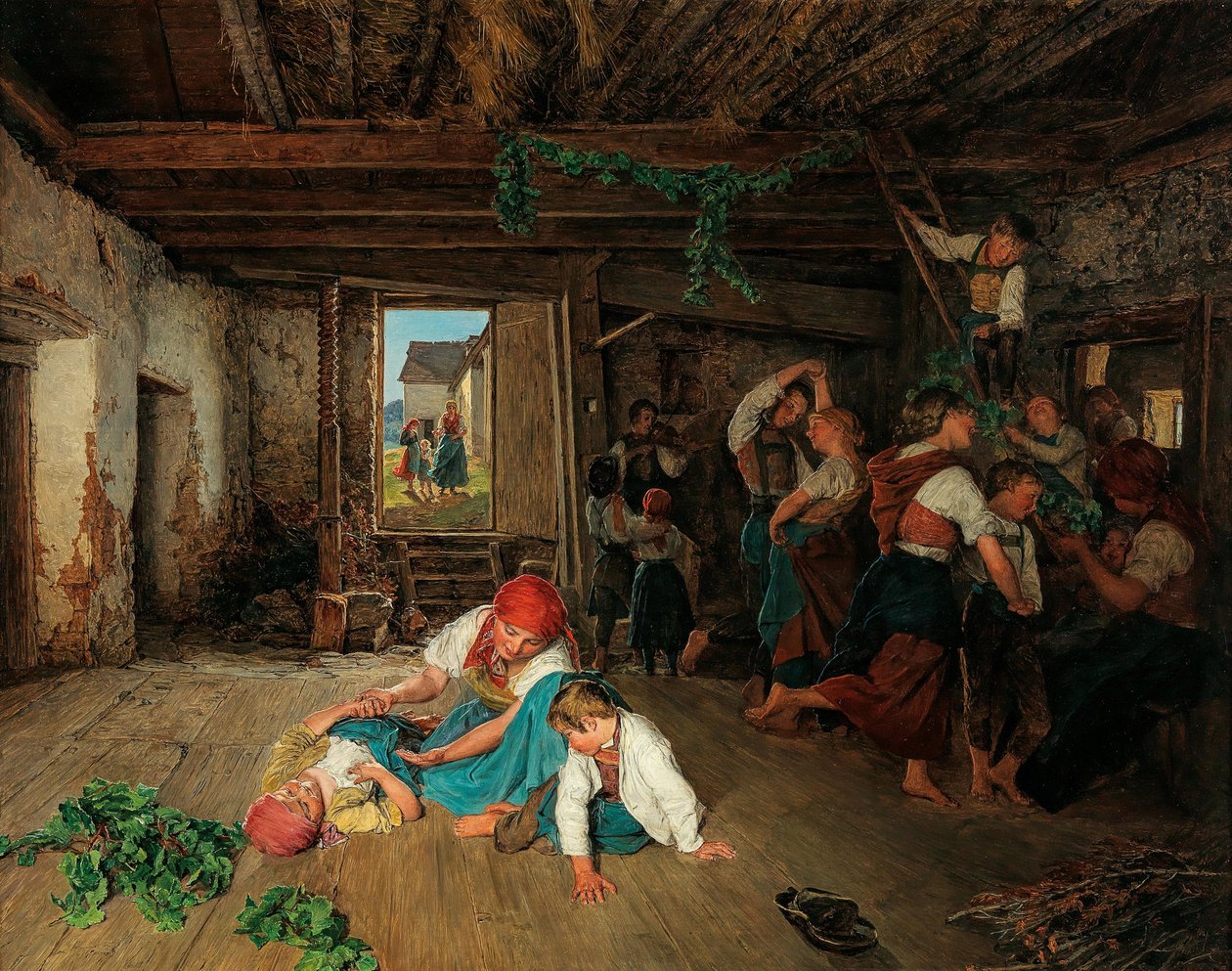 Preparando la celebración de la cosecha de vino, 1860 de Ferdinand Georg Waldmuller