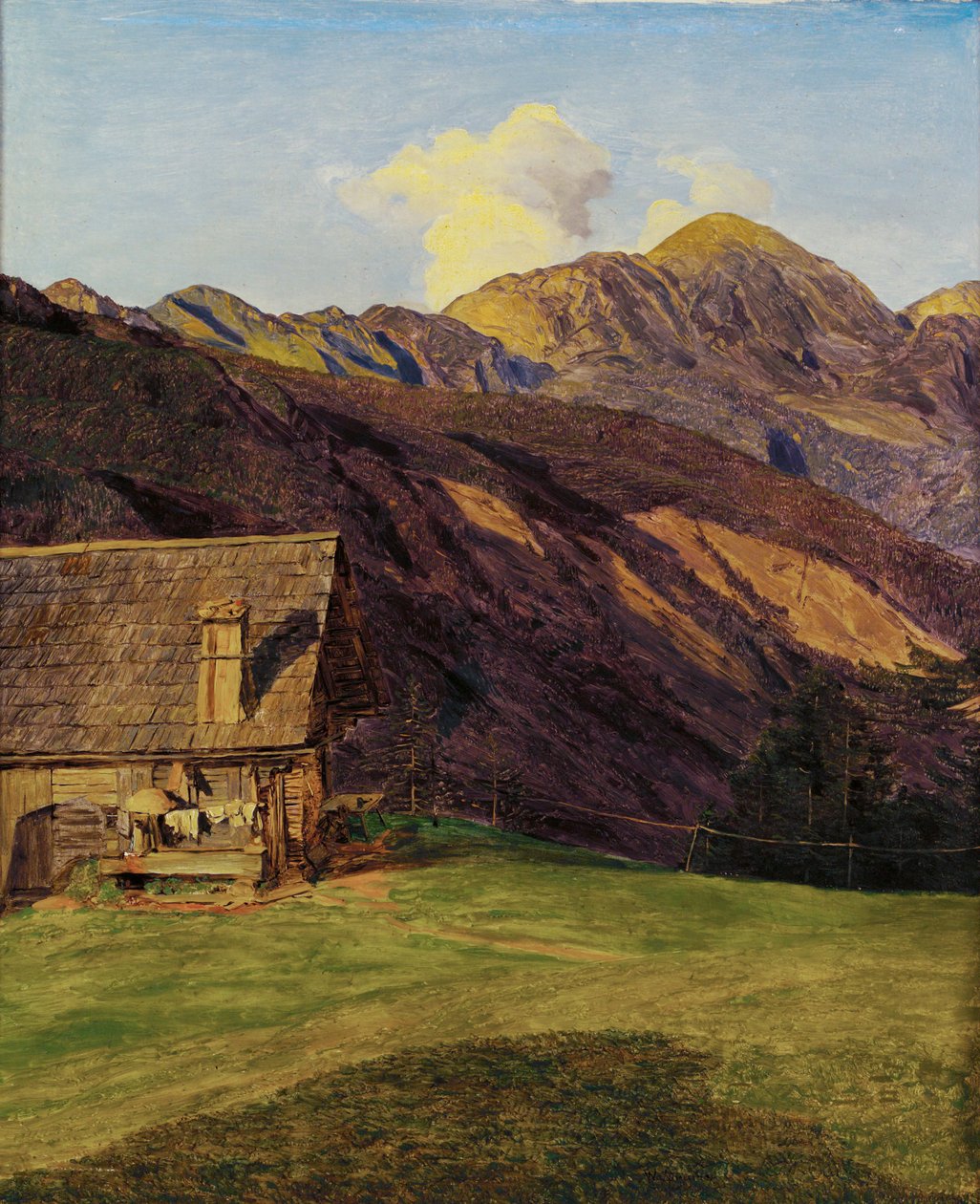 El refugio alpino de Hoisenrad, cerca de Ischl de Ferdinand Georg Waldmuller