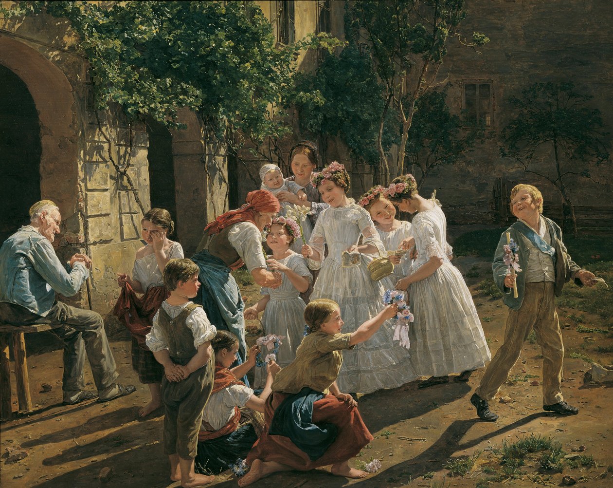 La mañana de la Fiesta del Corpus Christi por Waldmüller, Ferdinand Georg (1793-1865) de Ferdinand Georg Waldmuller